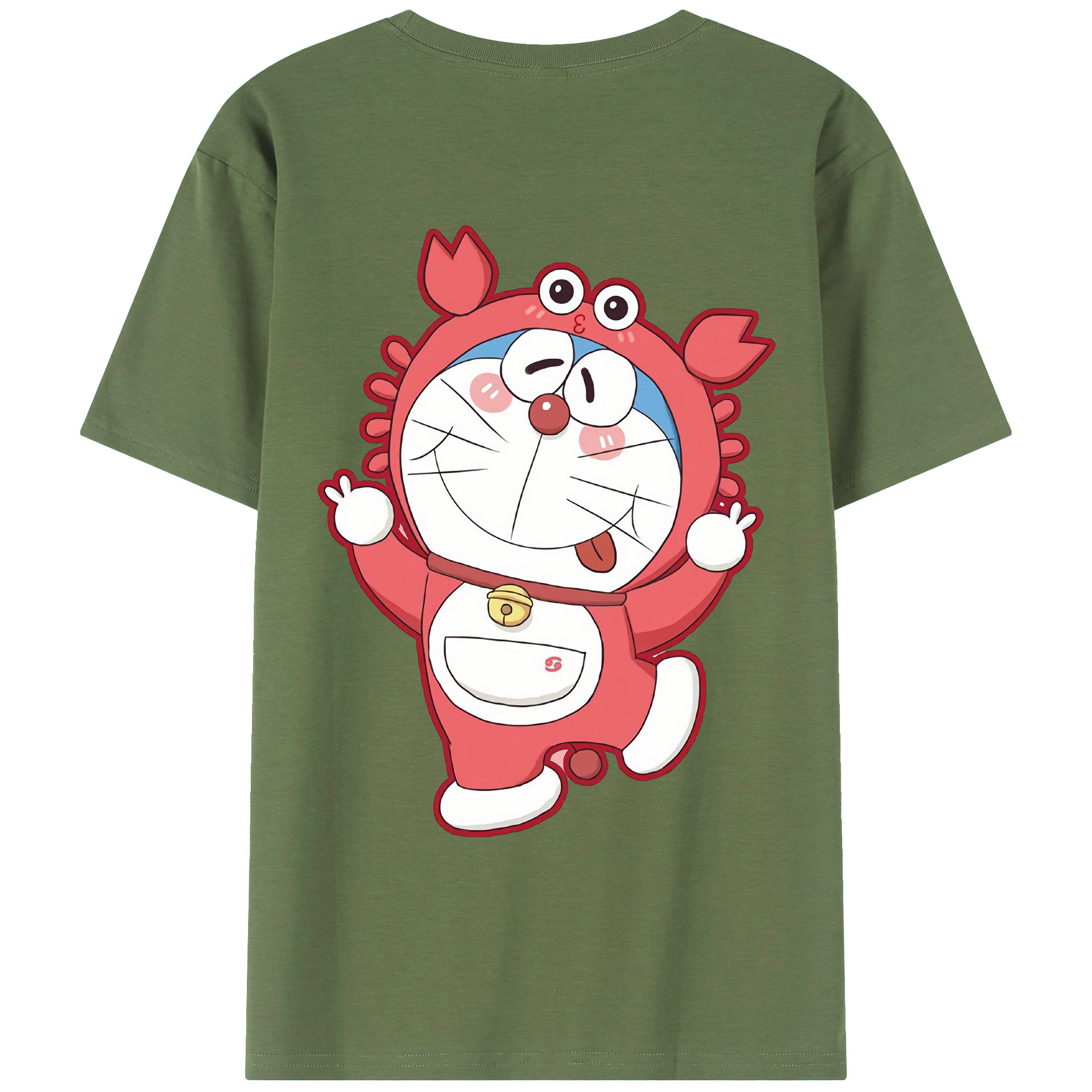 （画像用） ドラえもん Doraemon 綿100％ メンズ半袖Tシャツ（バックプリント） 通気性